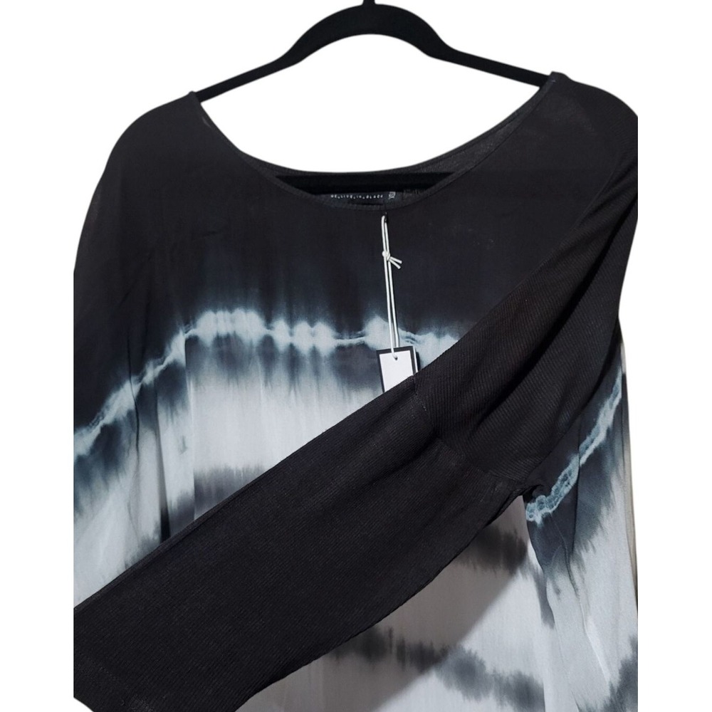 Religion Womens Relaxed Tunic Cover Up XS New Sheer Ribbed 3/4 Artsy- Boho New - Picture 7 of 7